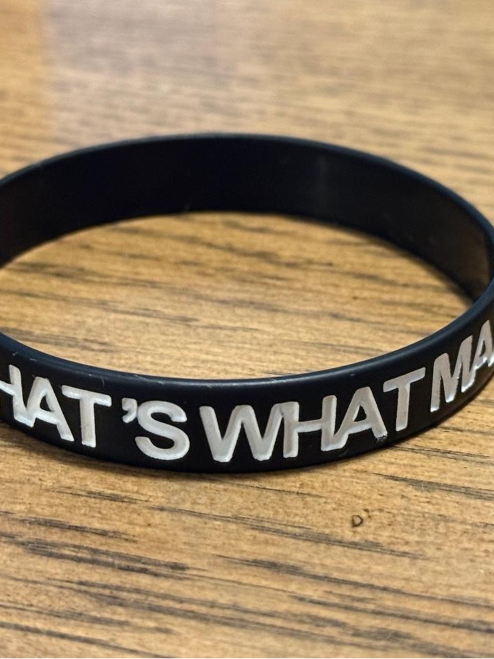 Black Silicone "WHAT'S WHAT" Wristband - Unbranded
